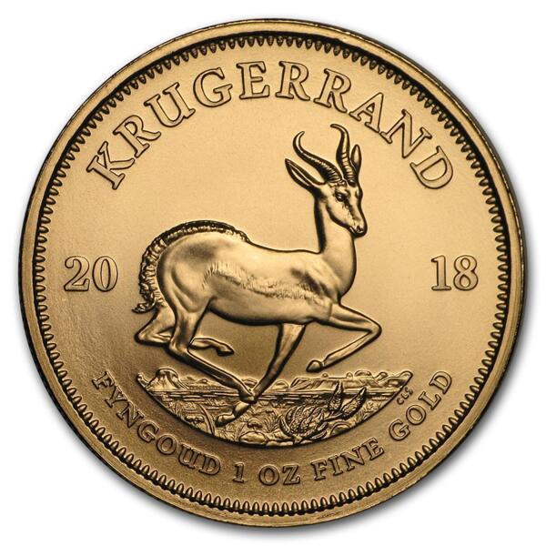 1 ounce Gold Krugerrand - Tube of 10 - 2018 - South African Mint