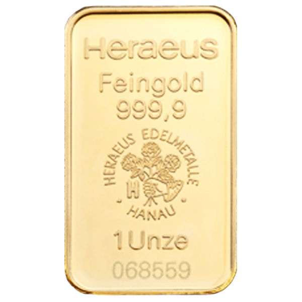 1 ounce  Gold Bar - Heraeus