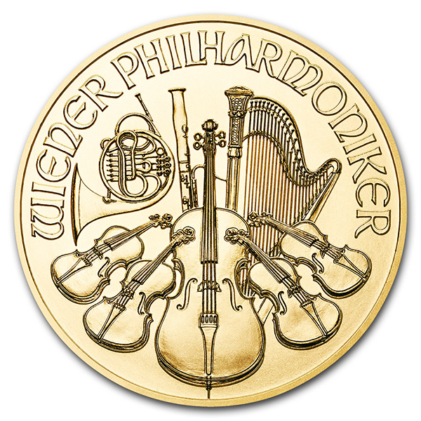 1 ounce Gold Philharmonic - Tube of 10 - 2019 - Austrian Mint