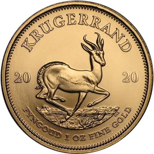 1 ounce Gold Krugerrand - Tube of 10 - 2020 - South African Mint