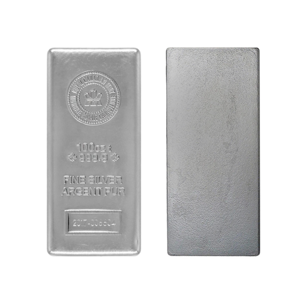 100 ounces  Silver Bar - Royal Canadian Mint