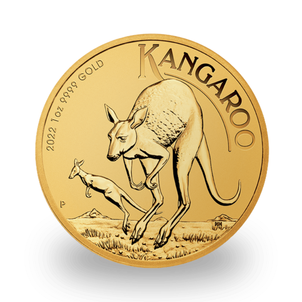 1 ounce Gold Kangaroo - Tube of 10 - 2022 - Perth Mint