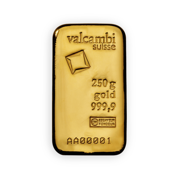 250 grams  Gold Bar - Valcambi