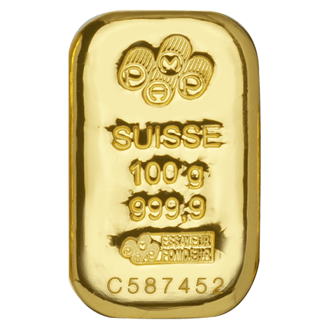 100 grams cast Gold Bar - PAMP