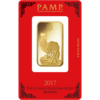 1 ounce Lunar Rooster Gold Bar - 2017 - PAMP