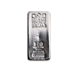 100 ounces Silver Bar | Republic Metals Corporation