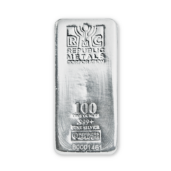 100 ounces Silver Bar | Republic Metals Corporation