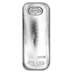 100 ounces  Silver Bar - Asahi Refining