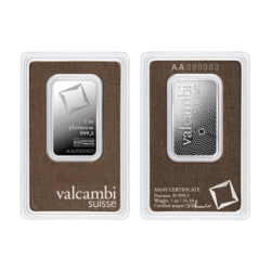 1 ounce Platinum Bar - Valcambi