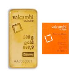 500 grams cast Gold Bar - Valcambi