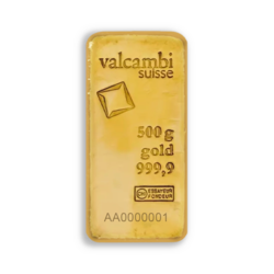 500 grams cast Gold Bar - Valcambi