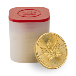 1 ounce Gold Maple Leaf - Tube of 10 - 2025 - Royal Canadian Mint