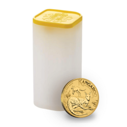 1 ounce Gold Kangaroo - Tube of 10 - 2025 - Perth Mint