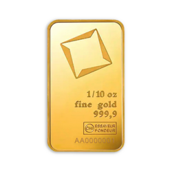 1/10 ounces Gold Bar - CombiBar of 10 - Valcambi