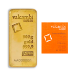 500 grams cast Gold Bar - Valcambi