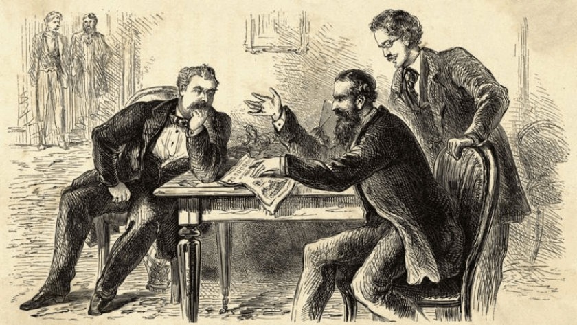 James Fisk and Jay Gould plotting the Great Gold Ring of 1869