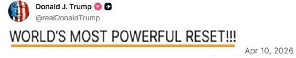 Trump announced his intention to launch “the most powerful RESET in history”